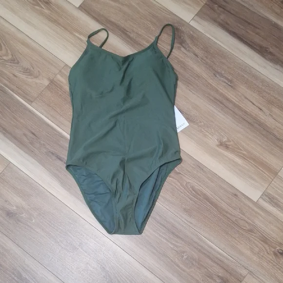 Quince Italian Cami One-Piece Swimsuit Palm M NWT - Picture 2 of 6